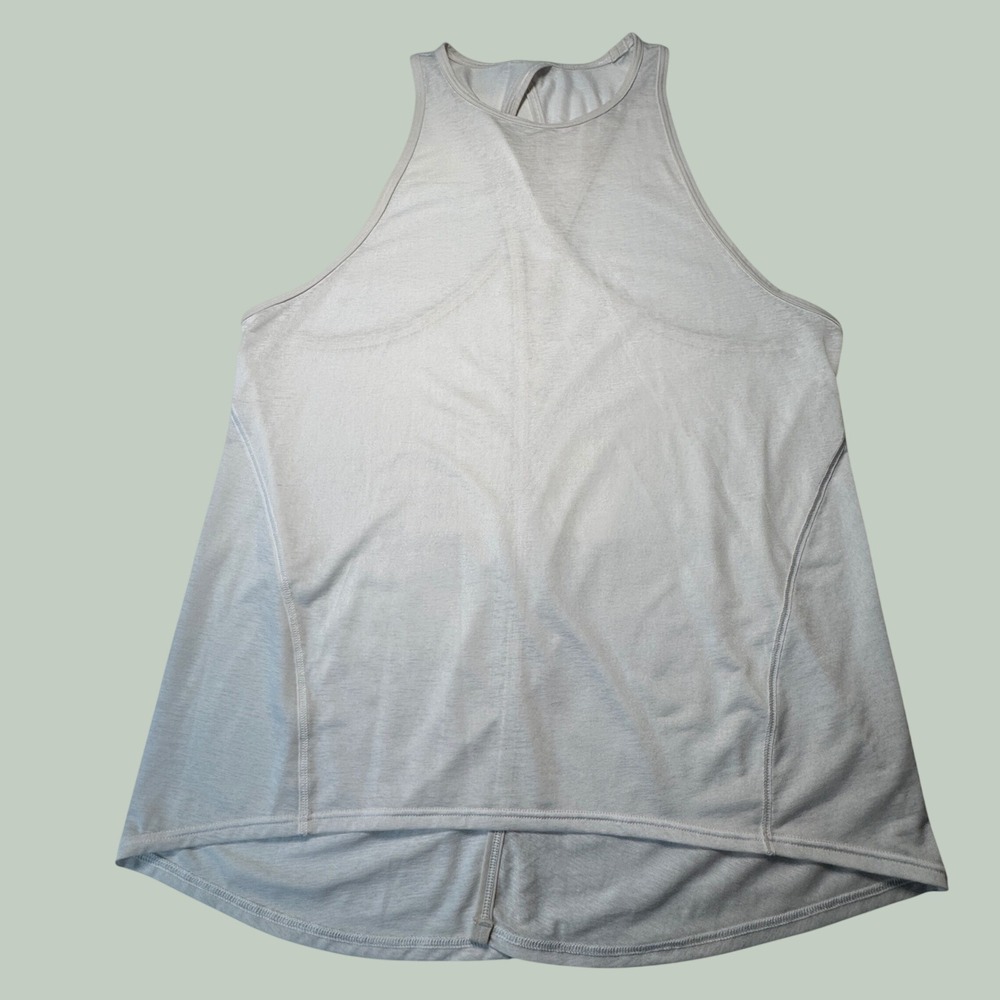Womens Athletic Yoga Tank Top White High Neck Open Cross Back Size Medium